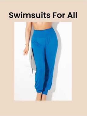 Swimsuits For All Electric Blue Smocked Waist Joggers Size 22/24 3X